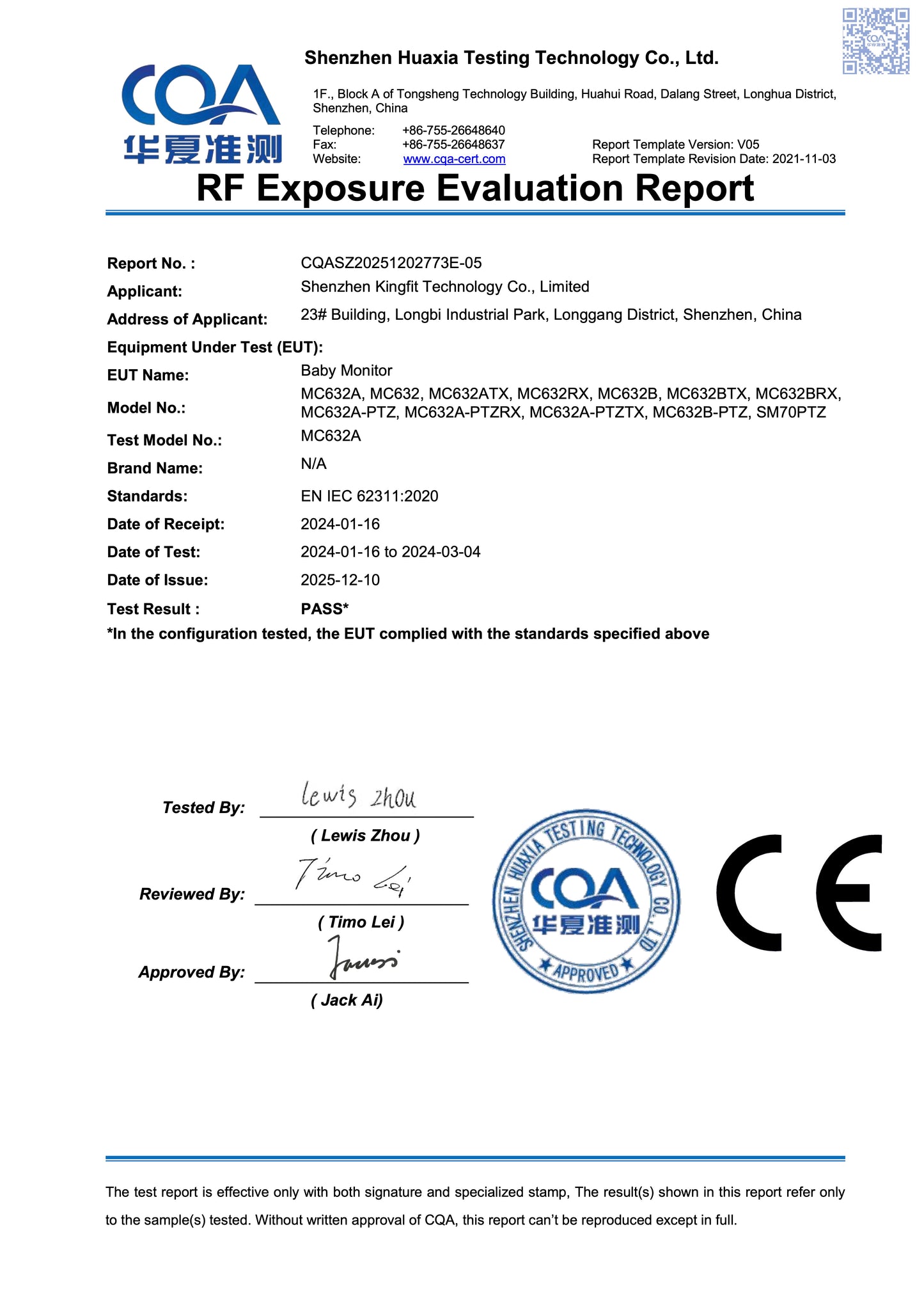 Kingfit Baby Monitor mit Kamera 3,2 Zoll