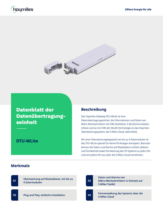 Hoymiles DTU-Wlite S WLAN Kommunikationsmodul HMS & HMT