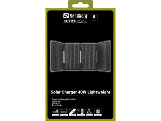 Sandberg Solar Charger 40W faltbares Solarpanel USB-A USB-C wasserdicht