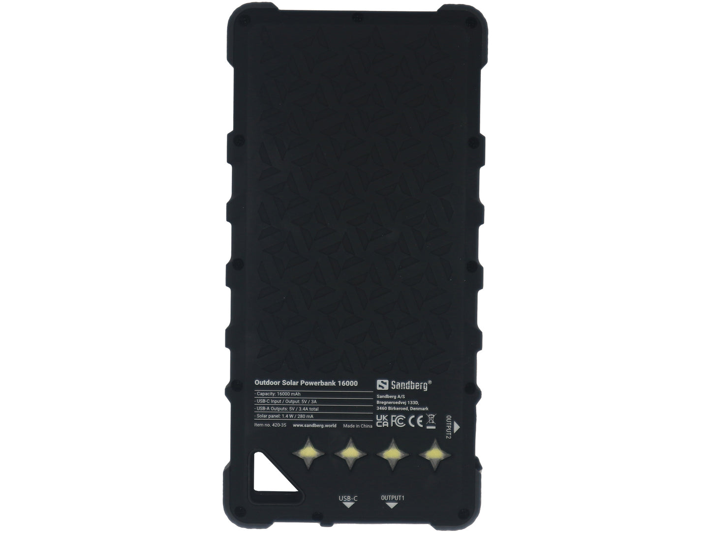 Sandberg Solar Powerbank 16000 mAh Outdoor – IP67 wasserdicht, USB-C PD, Schnellladen