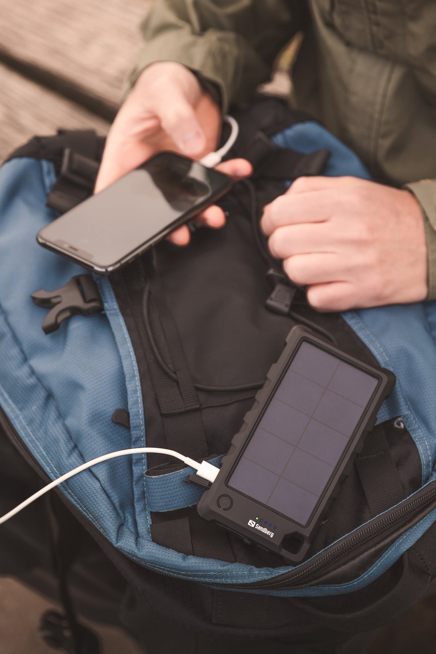 Sandberg Outdoor Solar Powerbank 10000 mAh – IP66 wasserdicht, USB-C PD, Camping & Reisen