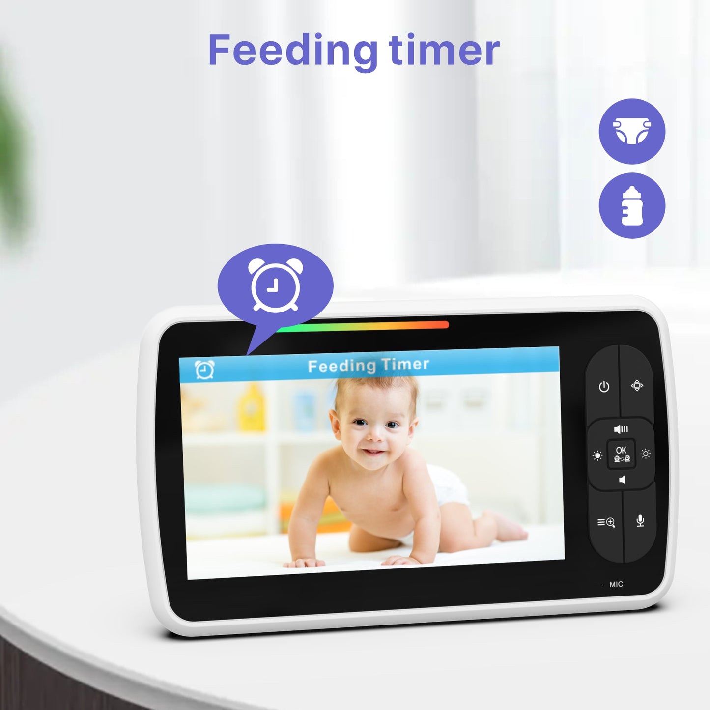 Babyphone SM650 mit 5 Zoll Monitor, Kamera, Nachtsicht & 2-Wege-Audio