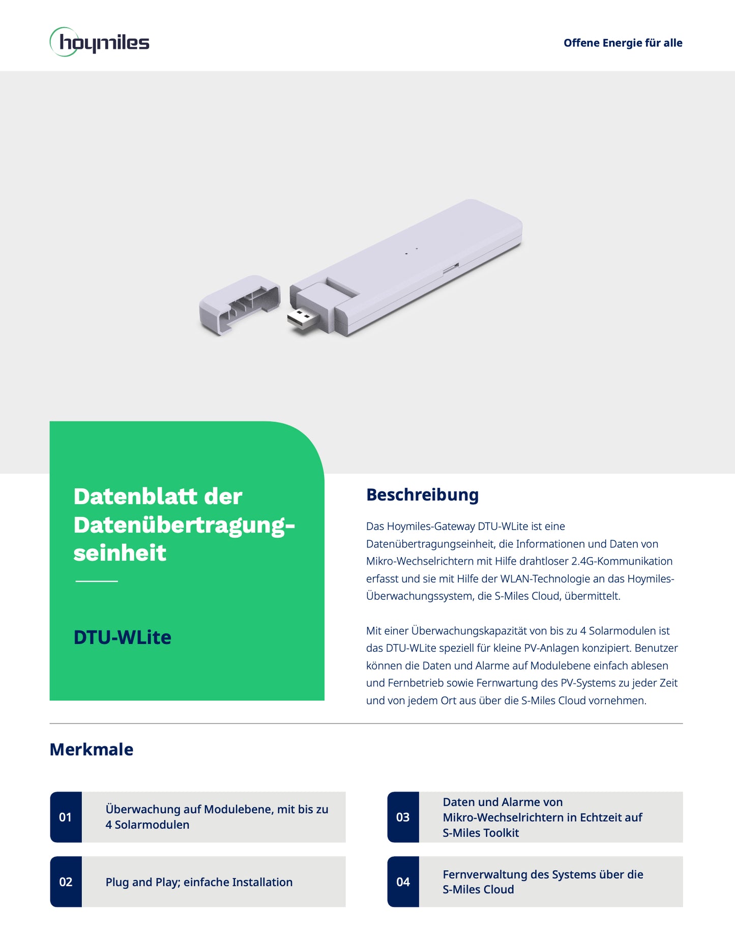 Hoymiles DTU-Wlite S WLAN Kommunikationsmodul HMS & HMT