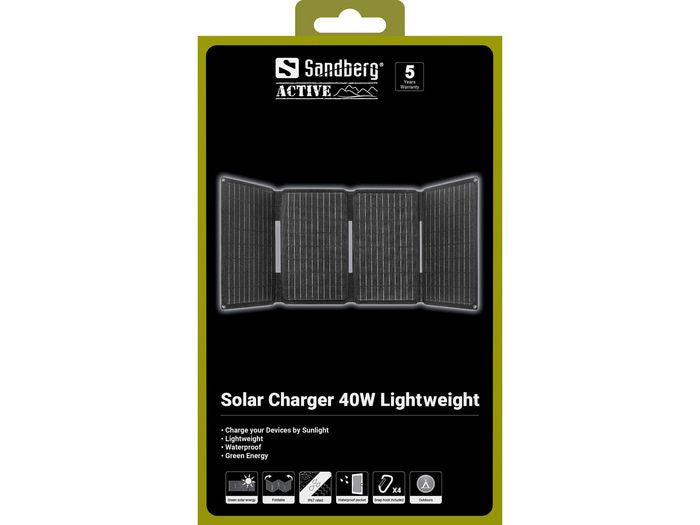 Sandberg Solar Charger 40W faltbares Solarpanel USB-A USB-C wasserdicht
