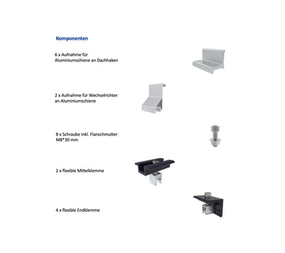 Solar-Hook Ziegeldach Montagesystem für 2 PV-Module