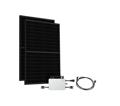 900W Solar Balkonkraftwerk, HMS-800W-2T, Bifazial Full Black, Kabellänge & Halterung wählbar