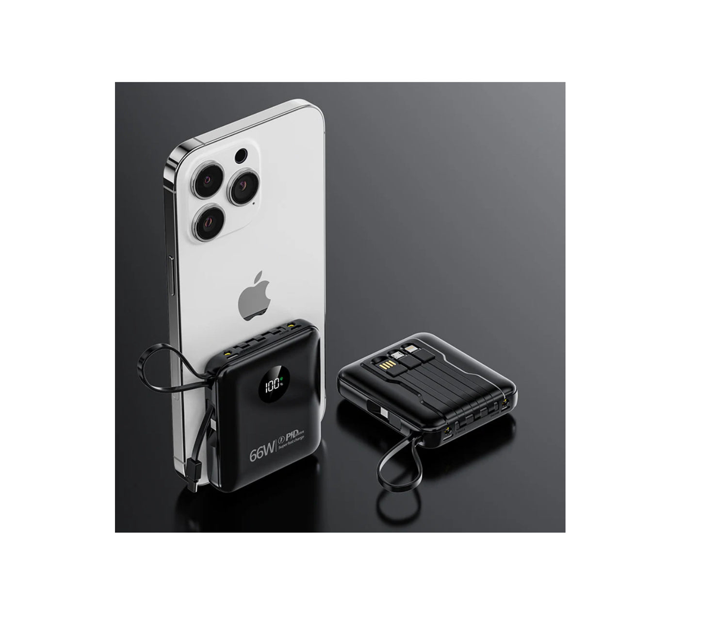 Powerbank 20.000 mAh – Li-Polymer, robustes Gehäuse, schwarz