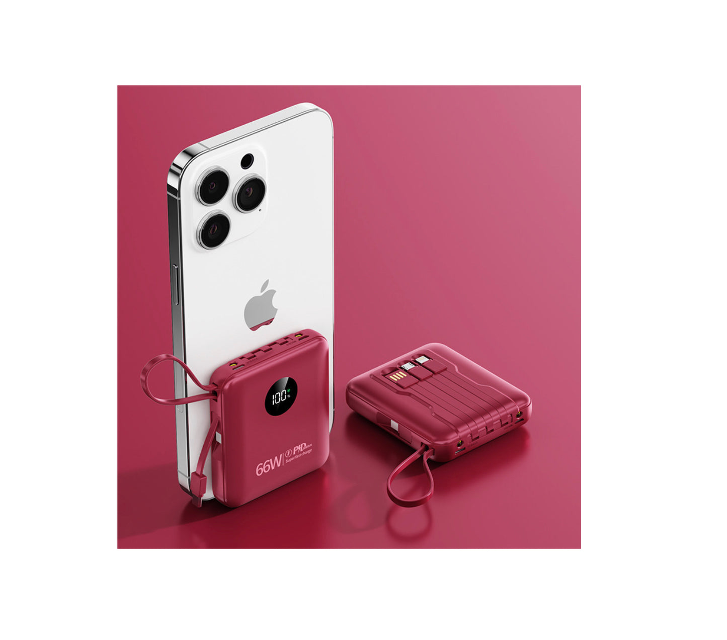 Powerbank 20.000 mAh – Li-Polymer, robustes Gehäuse, rot