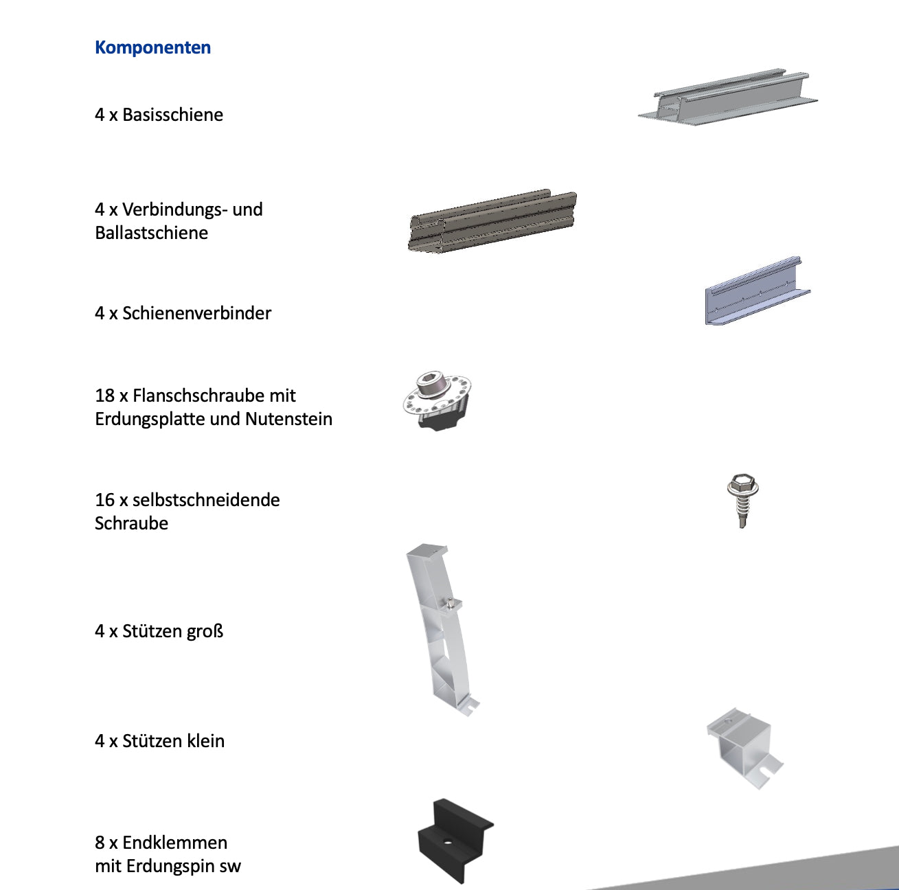 Solar-Hook AIO Flachdach-Montagesystem für 2 PV-Module – Ost-West & Süd